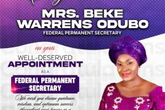 MCL Reception for the newly appointed Federal Permanent Secretary, Mrs. BEKEAREDEBO Warren Odubo at MCL Study Centre, Apo Resettlement, Abuja on 30th April 2026.
